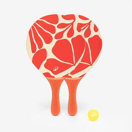 Set raquettes Beach Tennis WOODY RACKET ROUGE