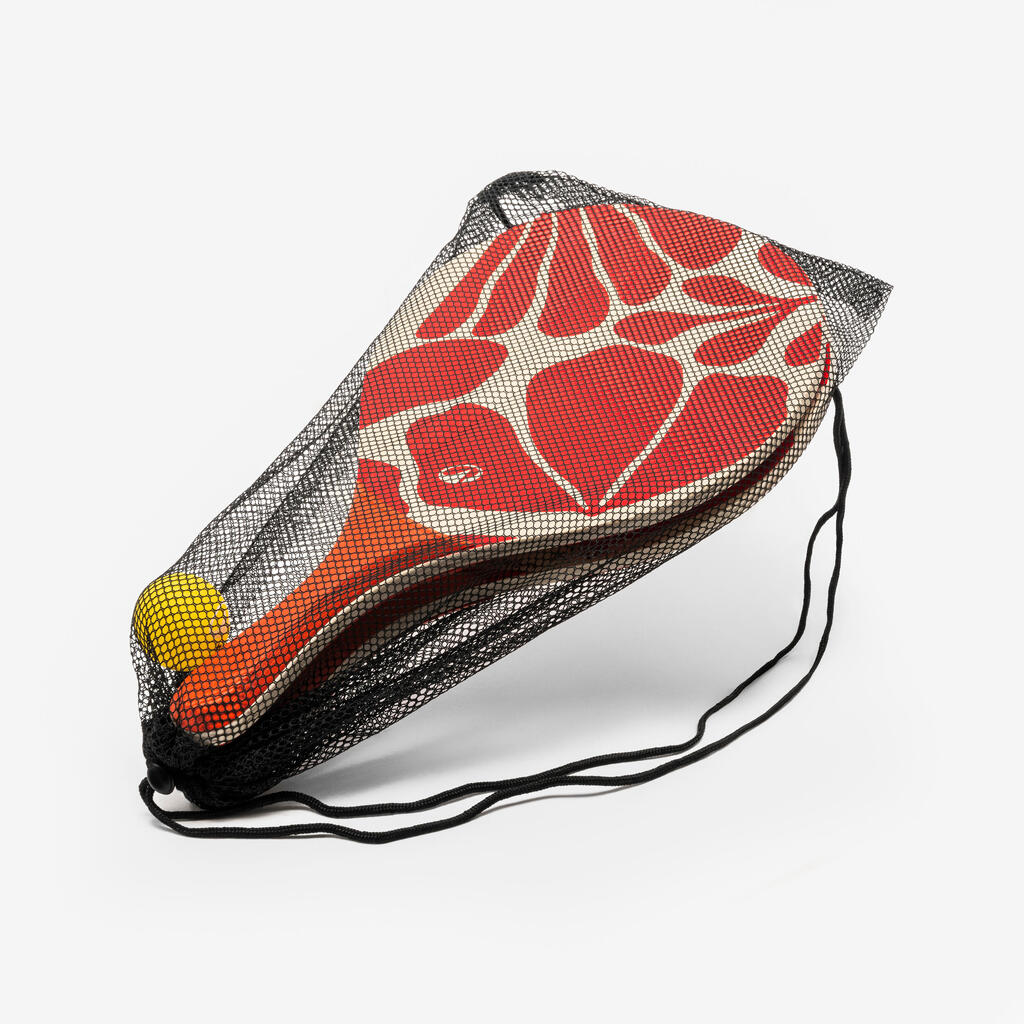 Set raquettes Beach Tennis WOODY RACKET ROUGE