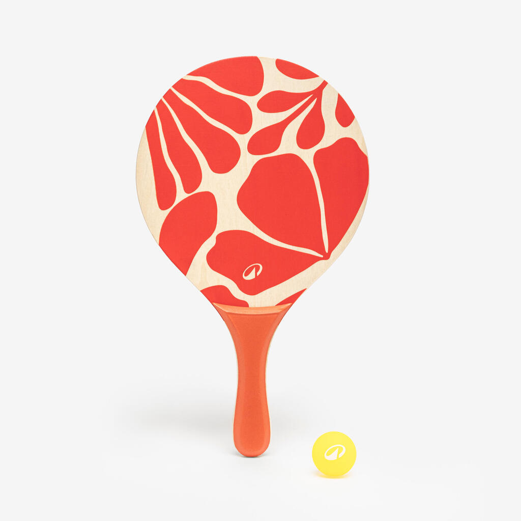 Set raquettes Beach Tennis WOODY RACKET ROUGE