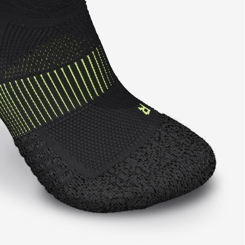 Chaussettes de compression running KIPRUN 500noires / jaunes