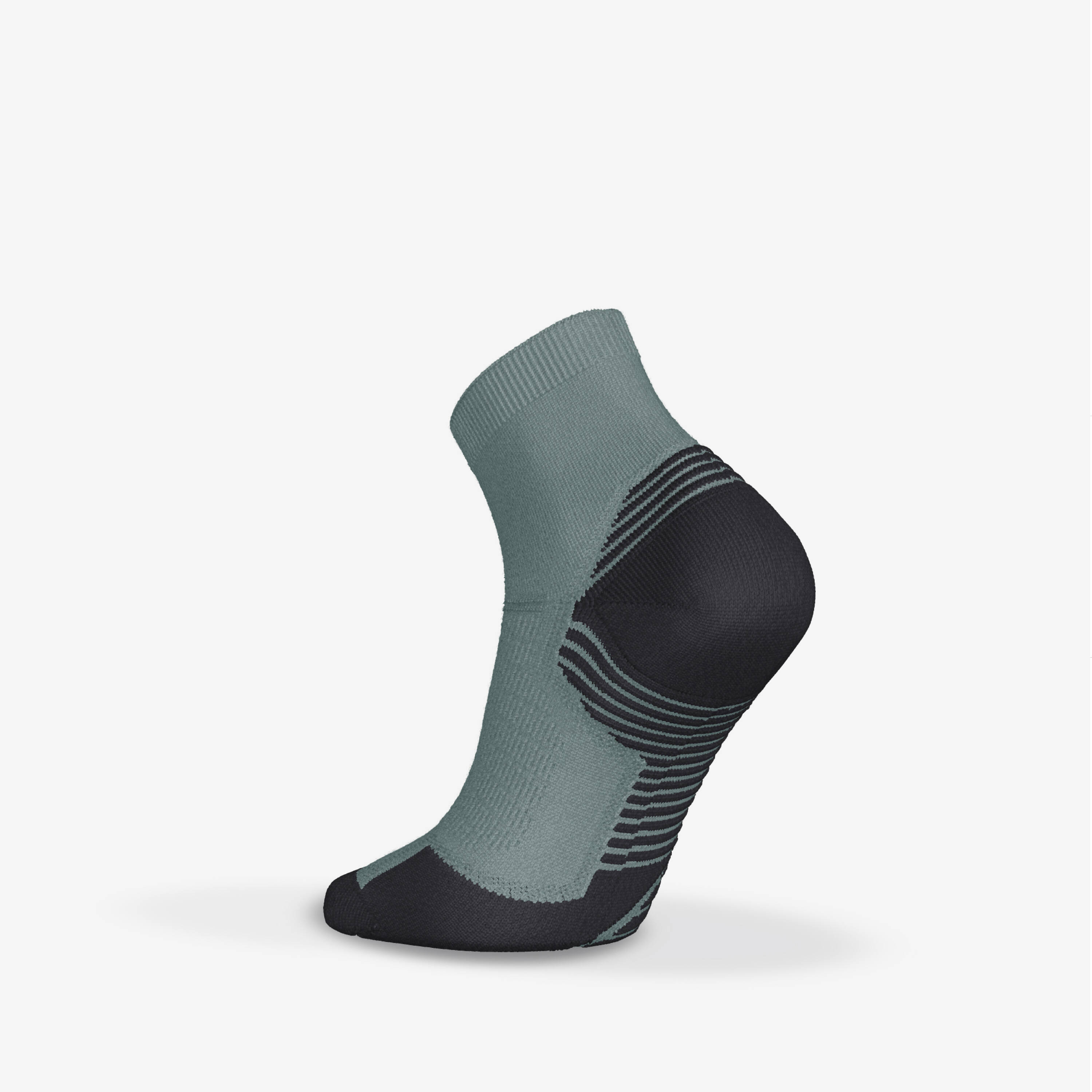 PACK OF 2 PAIRS OF RUN 500 THICK MID RUNNING SOCKS - Frozen Green -  5