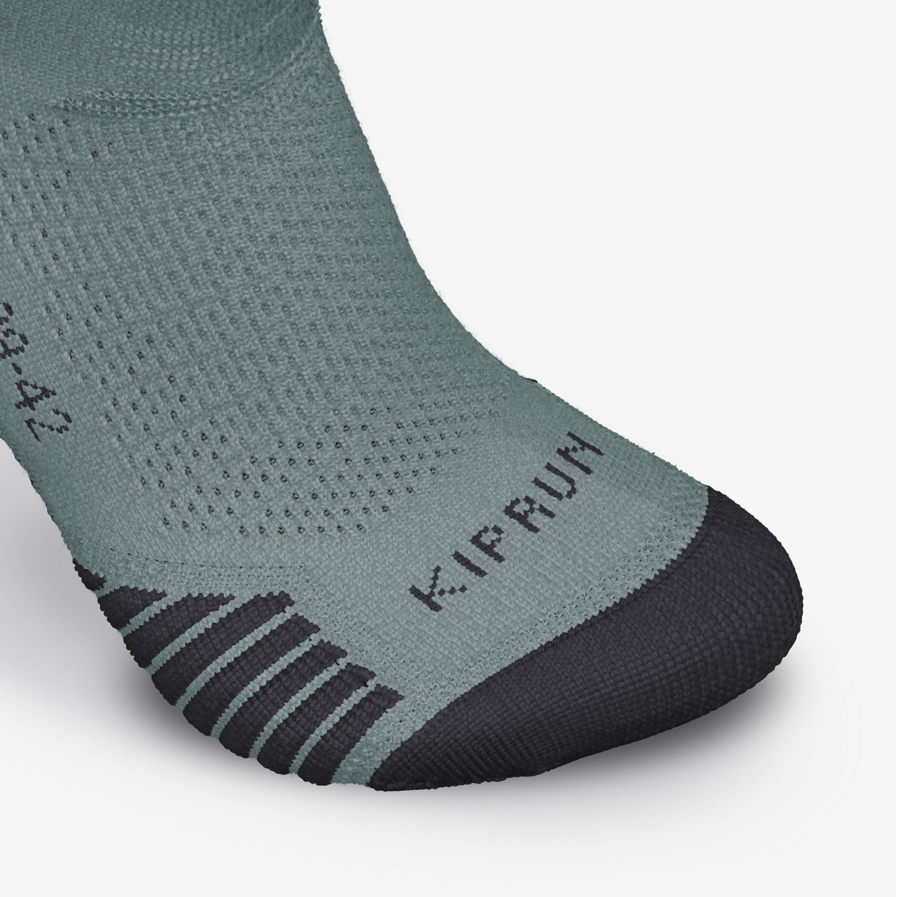 PACK OF 2 PAIRS OF RUN 500 THICK MID RUNNING SOCKS - Frozen Green -  3