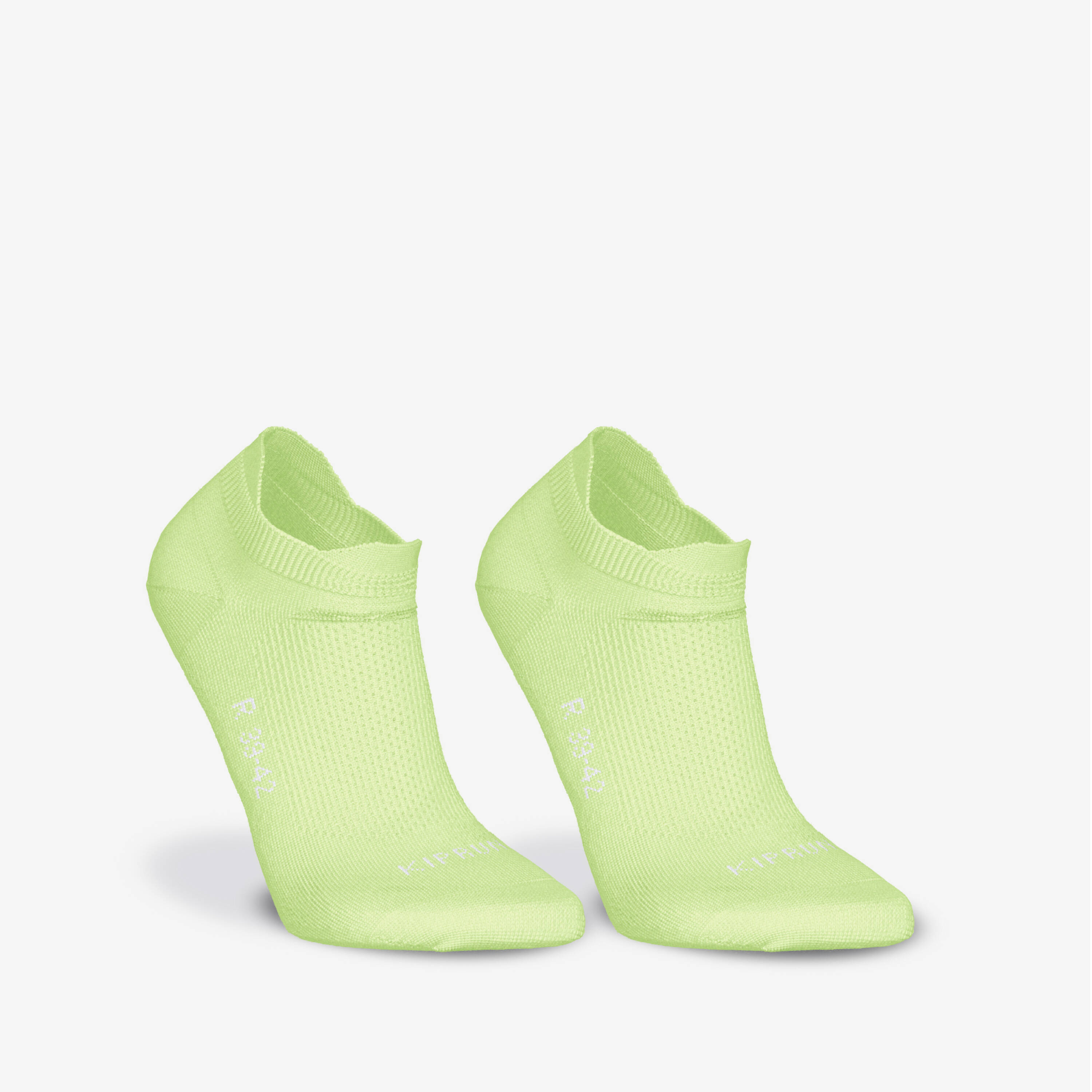 Pack Of 2 Pairs Thin Invisible Running Socks Run 500 - Lemonade Yellow -  1