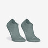 Pack of 2 Pairs of RUN 500 Thin Invisible Running Socks - Frozen Green