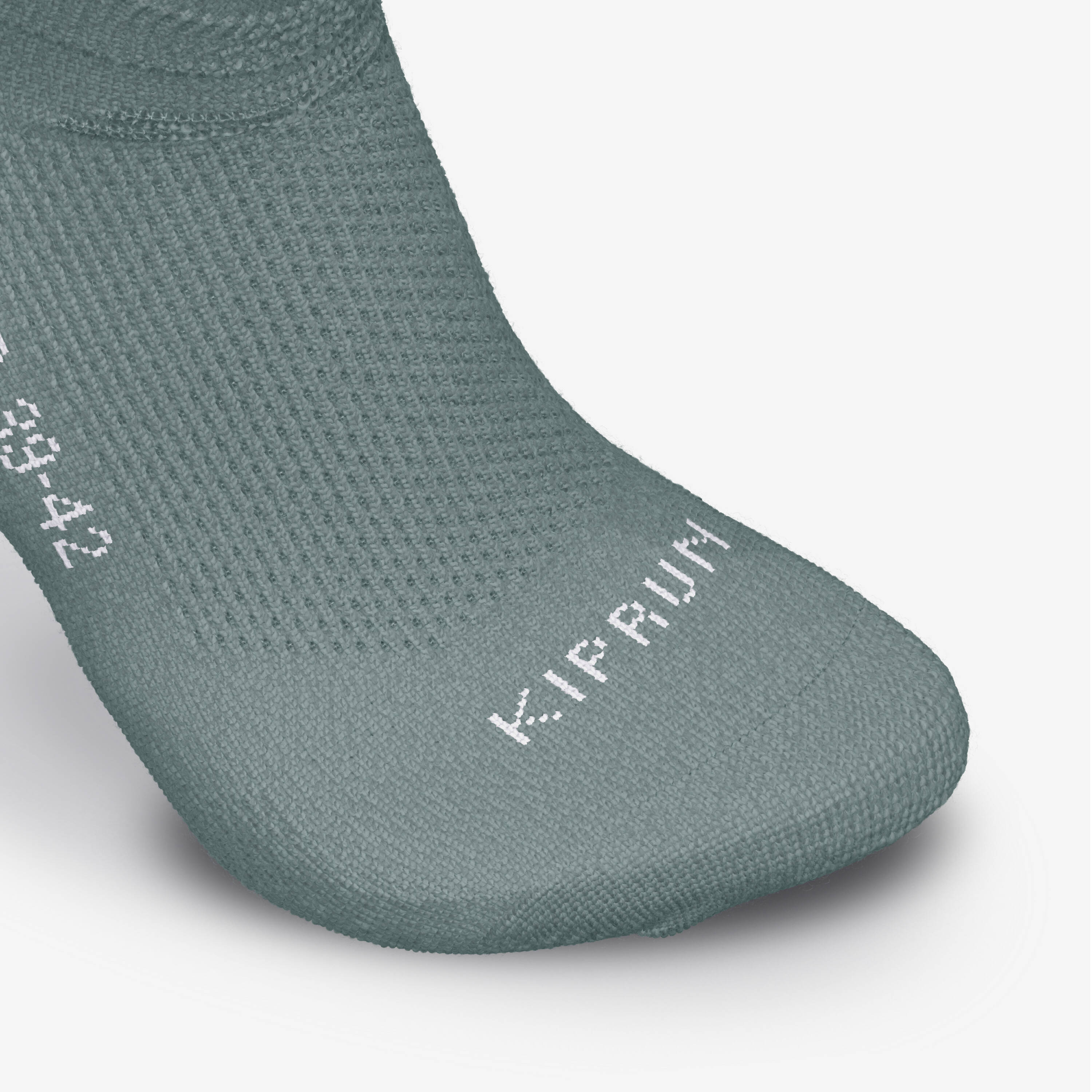 Pack of 2 Pairs of RUN 500 Thin Invisible Running Socks - Frozen Green -  3