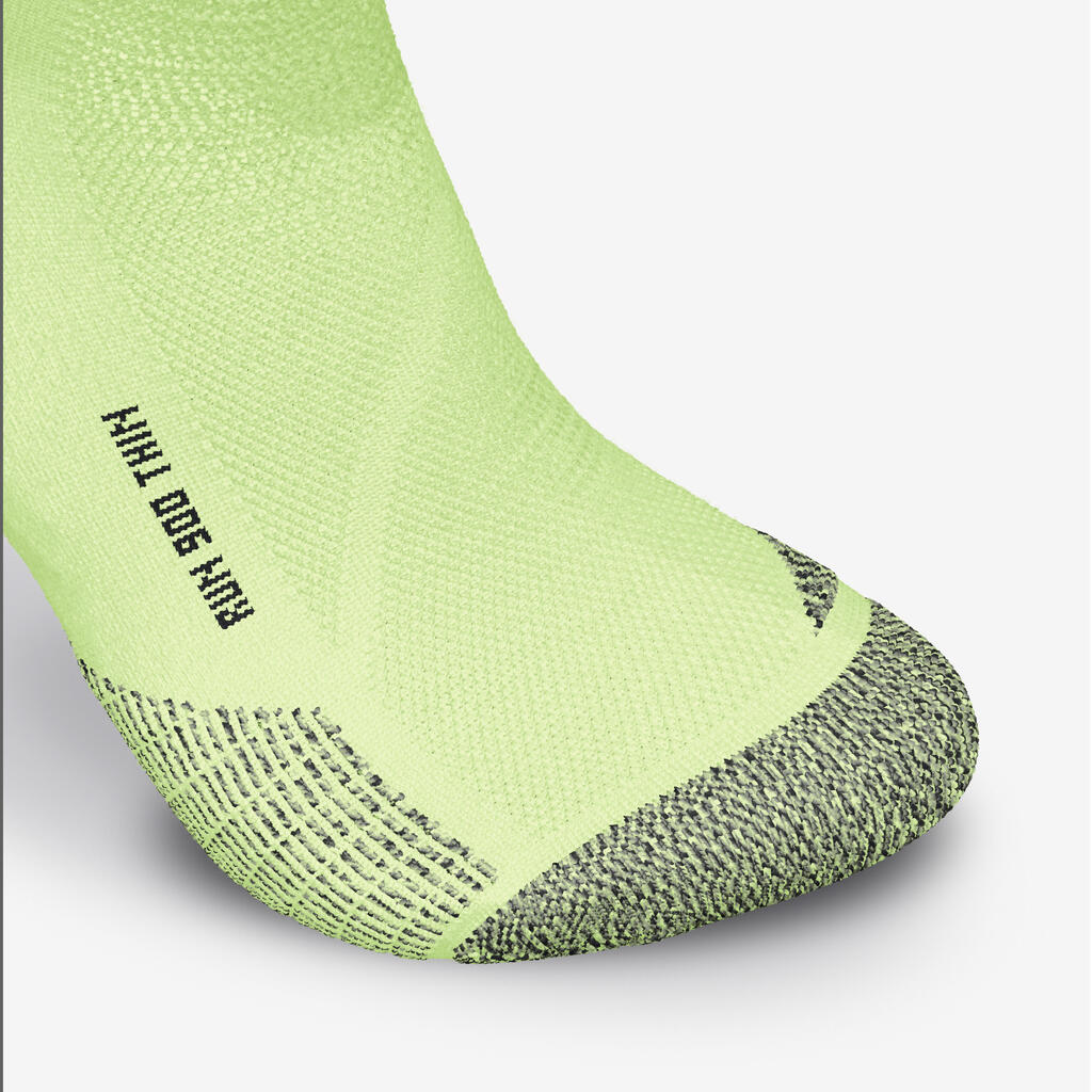 Calcetines de running delgados de altura media verdes Kiprun Run 900