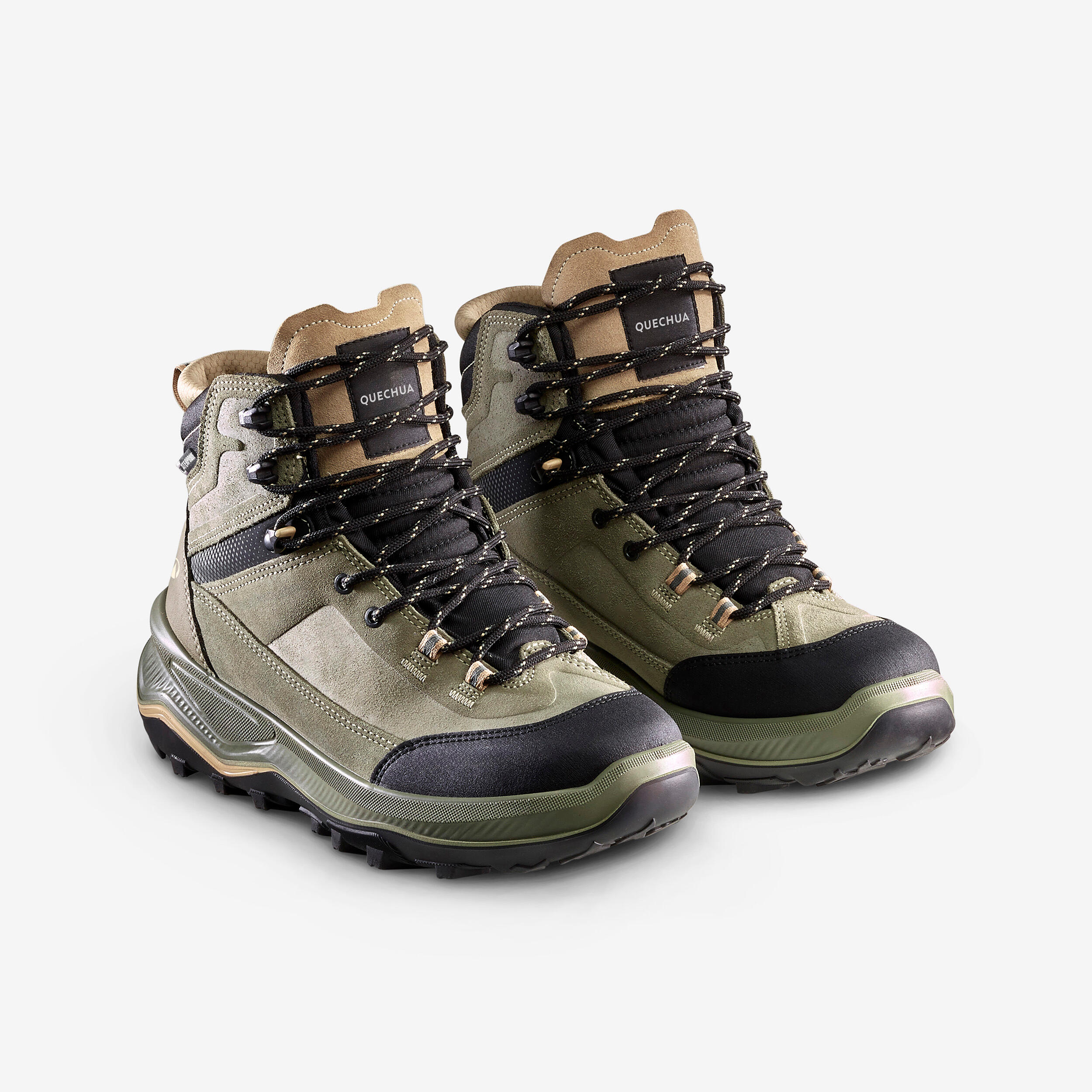 Women’s waterproof leather trekking boots - MT100 image