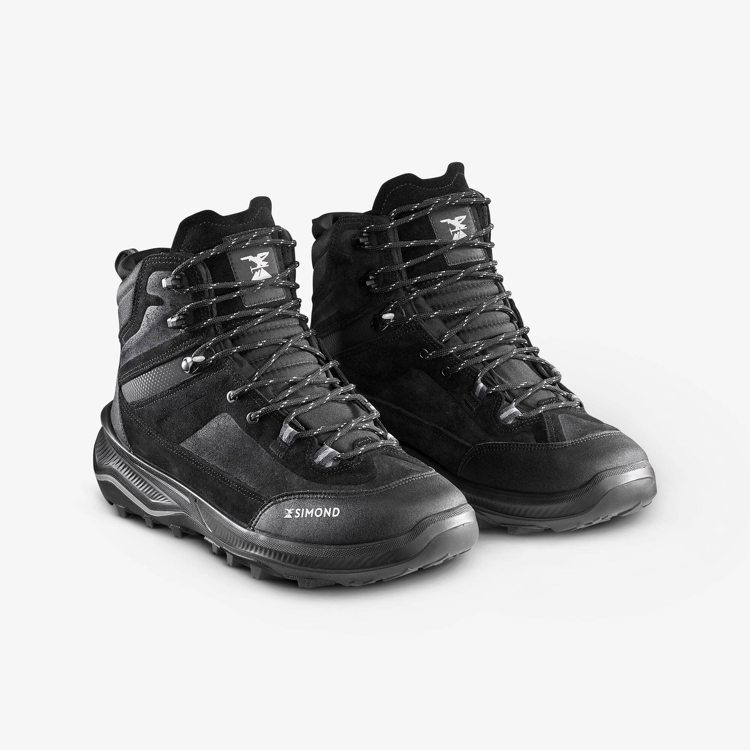 MEN's LEATHER HIGH TREKKING SHOES MT100 -  1