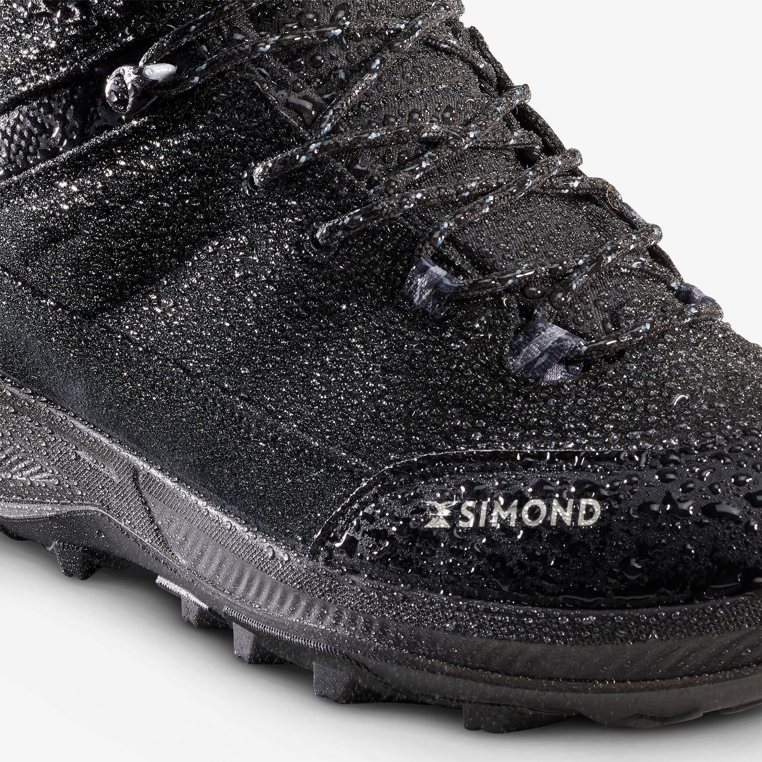 MEN's LEATHER HIGH TREKKING SHOES MT100 -  3