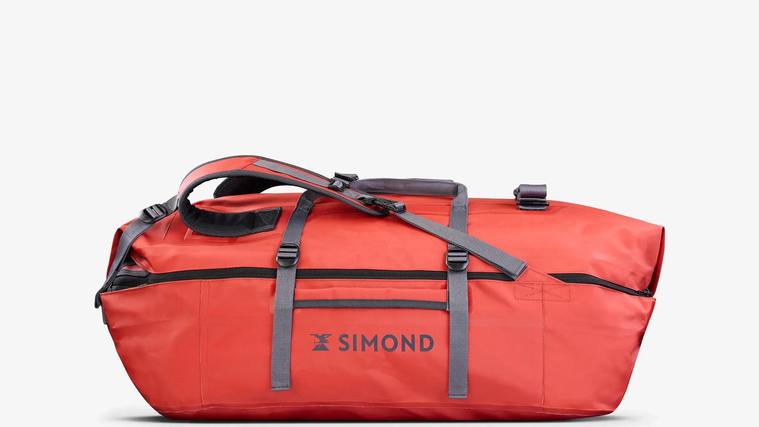 Repairing a red Extend 80/120L trekking travel bag
