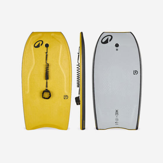 Bodyboard Fortgeschrittene Double Stringer 500 Mesh gelb/grau