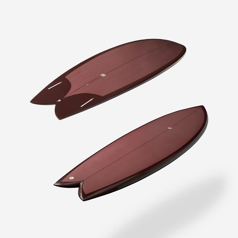 Planche de surf fish 6'1 avec boitiers Futures sans ailerons - bordeaux