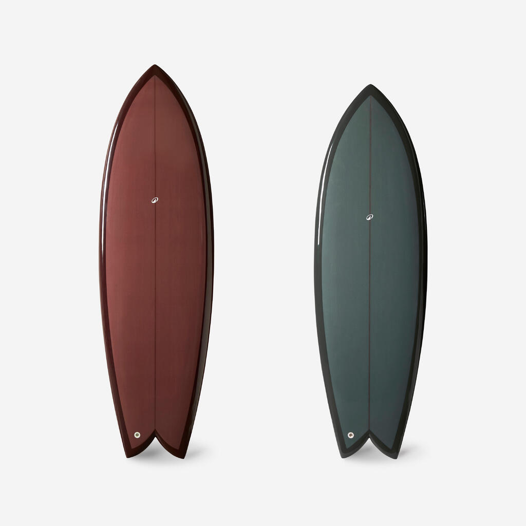 Planche de surf fish 6'1 avec boitiers Futures sans ailerons - bordeaux