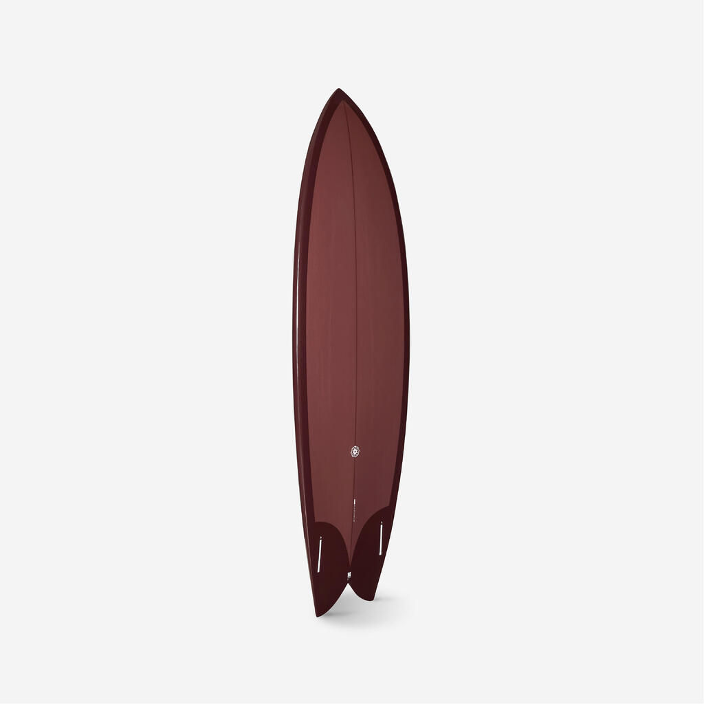 Planche de surf fish 6'1 avec boitiers Futures sans ailerons - bordeaux