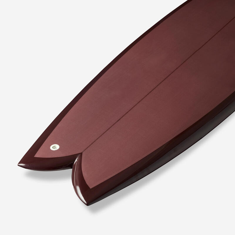 Planche de surf fish 6'1 avec boitiers Futures sans ailerons - bordeaux