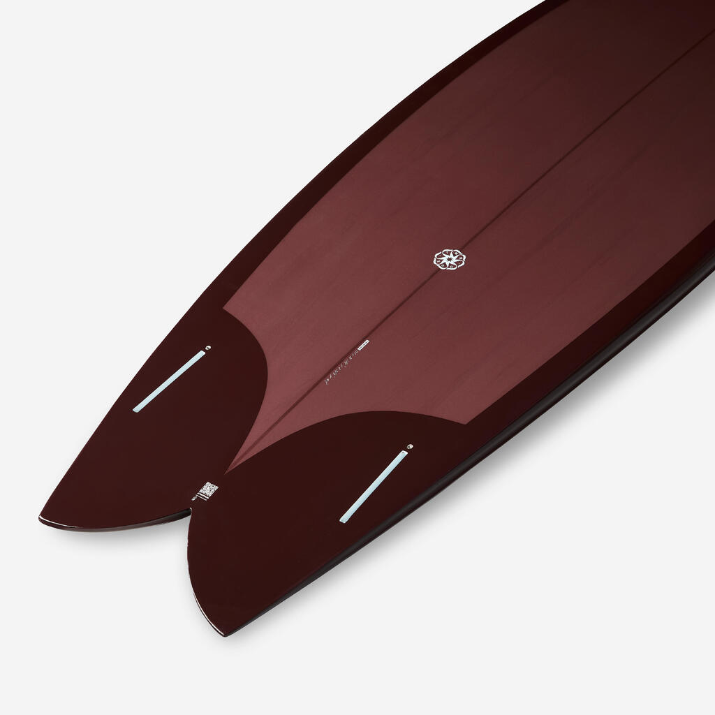 Planche de surf fish 6'1 avec boitiers Futures sans ailerons - bordeaux