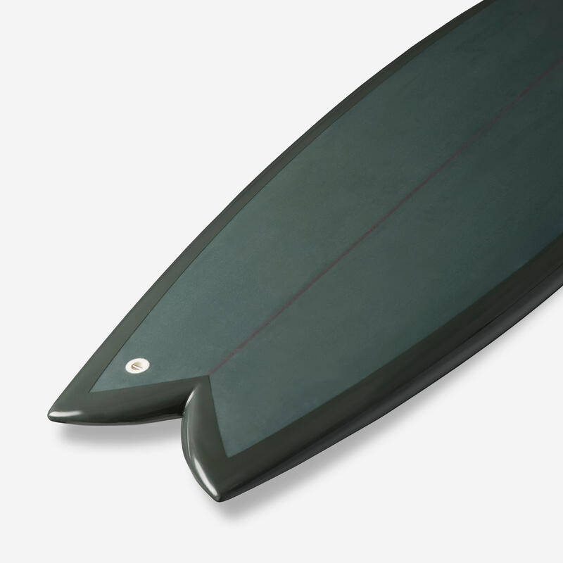 Placă de surf fish 5'8 cu cutii Futures fără înotătoare Verde închis