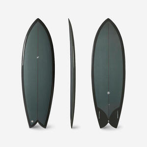 Tabla Surf Fish Verde Oscuro 5'8 Cajetines Futures Sin Quillas