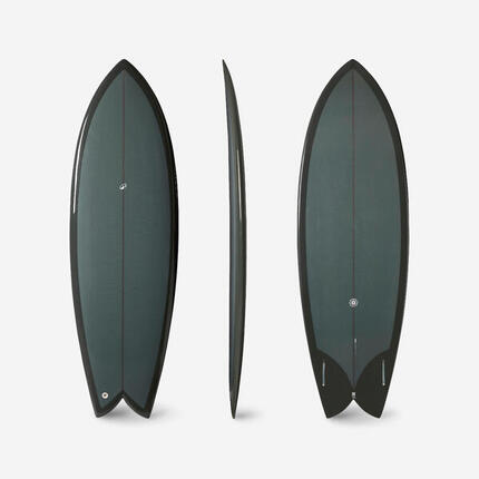 Surfboard mit Futures Box ohne Finnen 900 Fish 6'1 bordeaux