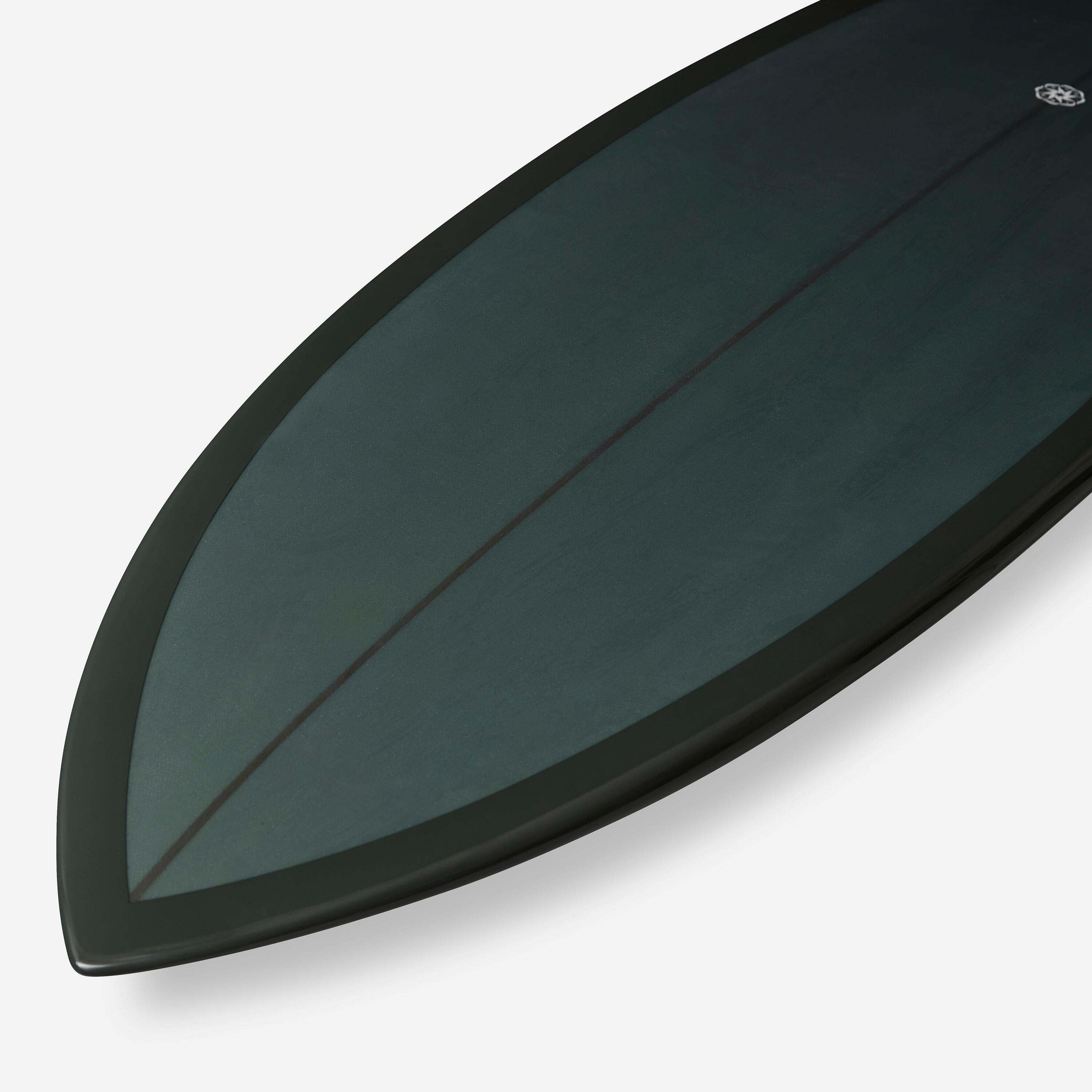 Fish-surfboard 5'8 met Futures-houder zonder vinnen donkergroen 7/10