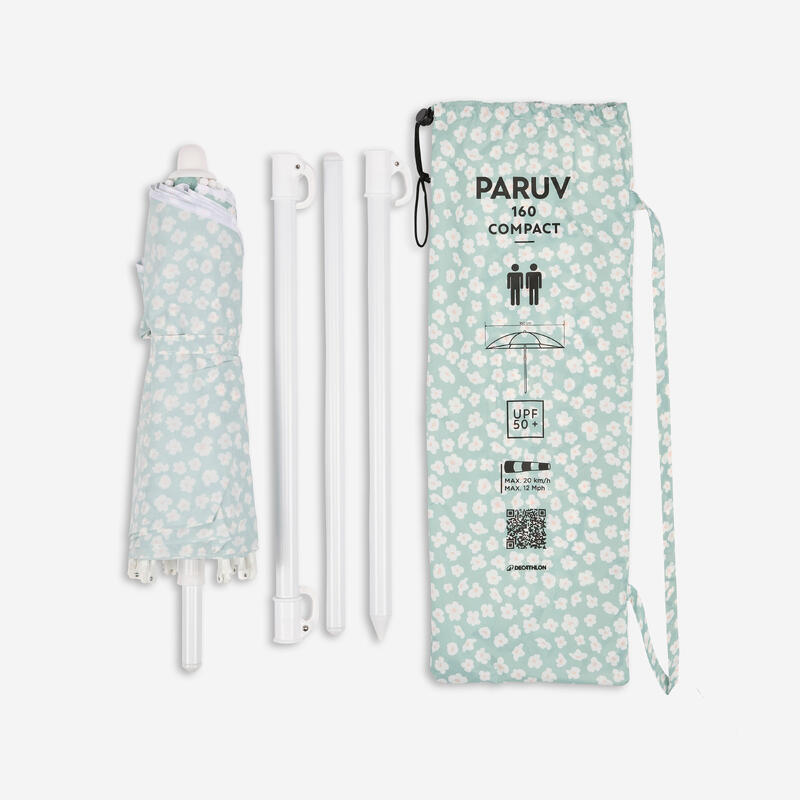 Parasol de plage compact 2 places UPF 50+ diamètre 160cm - PARUV Liberty