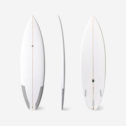 Planche shortboard performance avec boitiers Futures sans ailerons - blanc