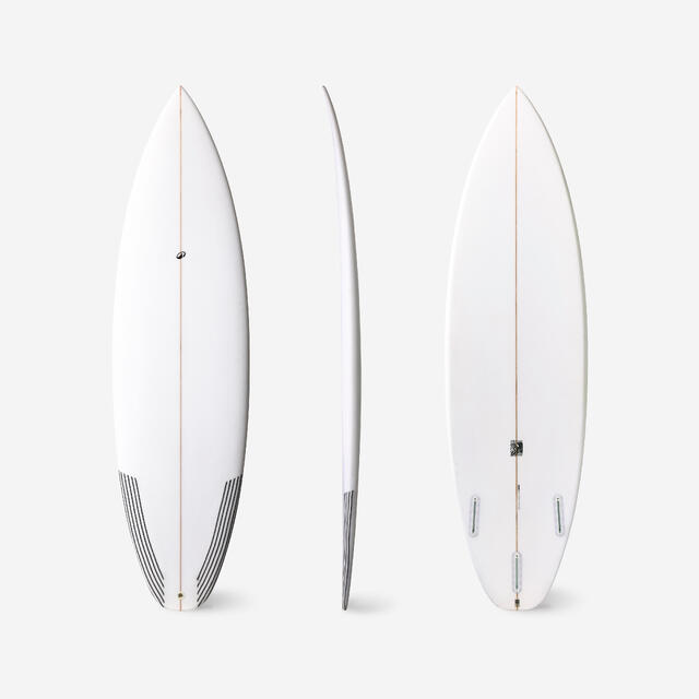 Shortboard Performance mit Futures Box ohne Finnen weiß