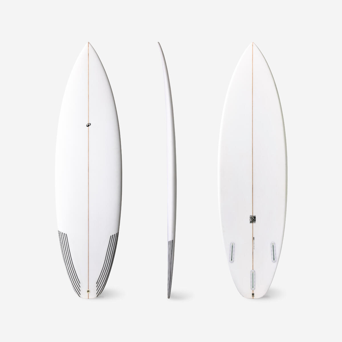 Planche shortboard perf 5'11 à 6'2 avec boitiers Futures sans ailerons - blanc