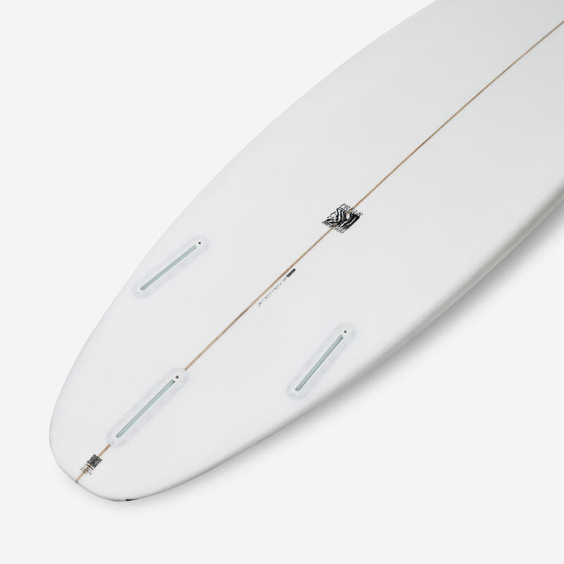 Planche shortboard performance avec boitiers Futures sans ailerons - blanc