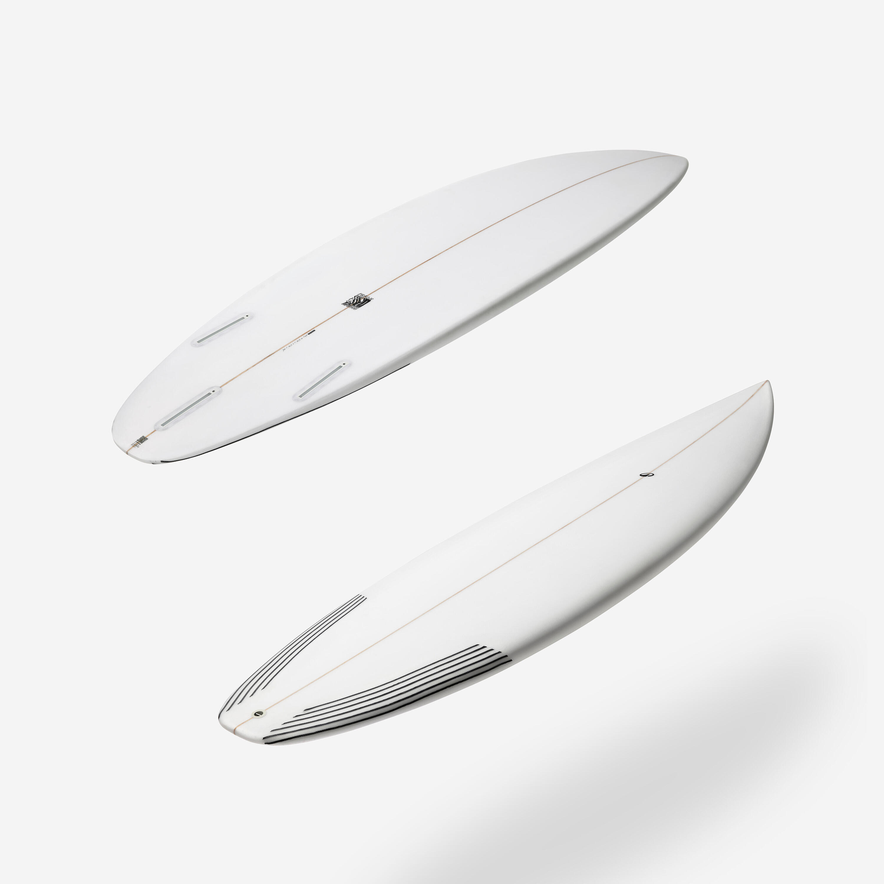 Performance-shortboard met Futures-houders zonder vinnen wit 3/7