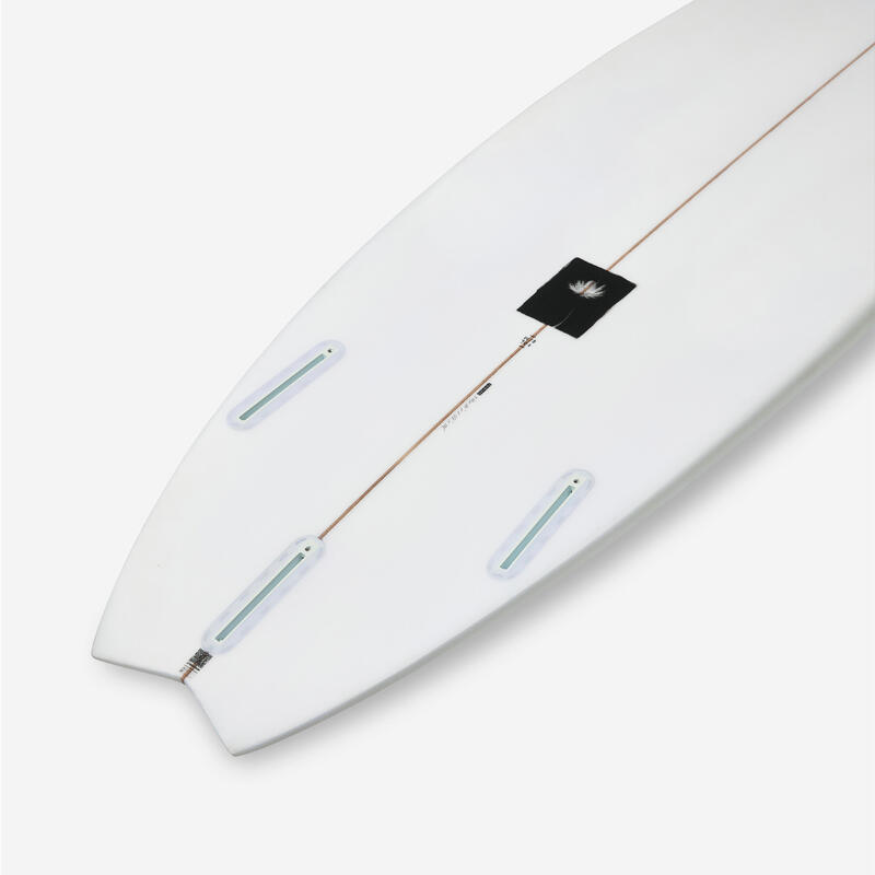 Planche shortboard 5'8 à 6' - petites vagues avec boitiers Futures sans ailerons