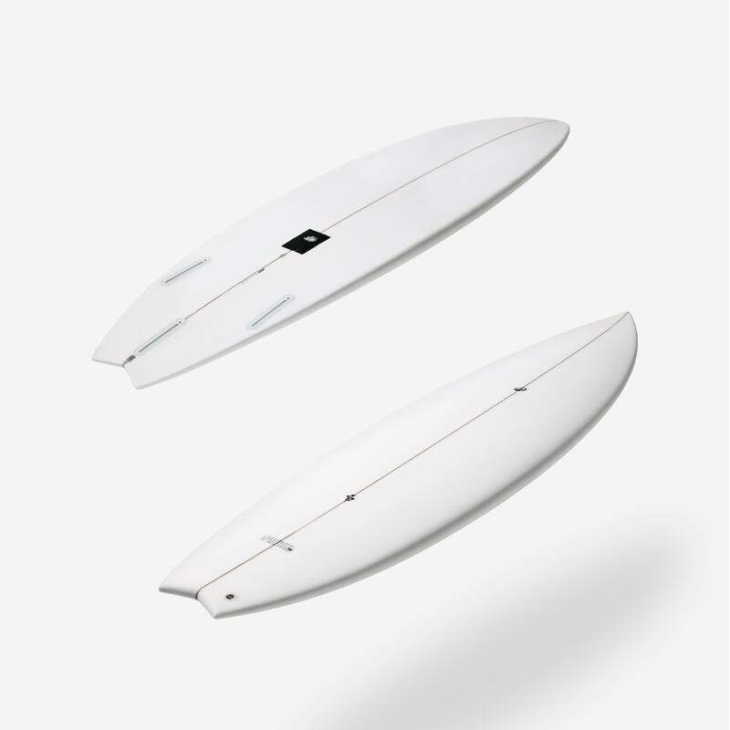 Planche shortboard 5'8 à 6' - petites vagues avec boitiers Futures sans ailerons