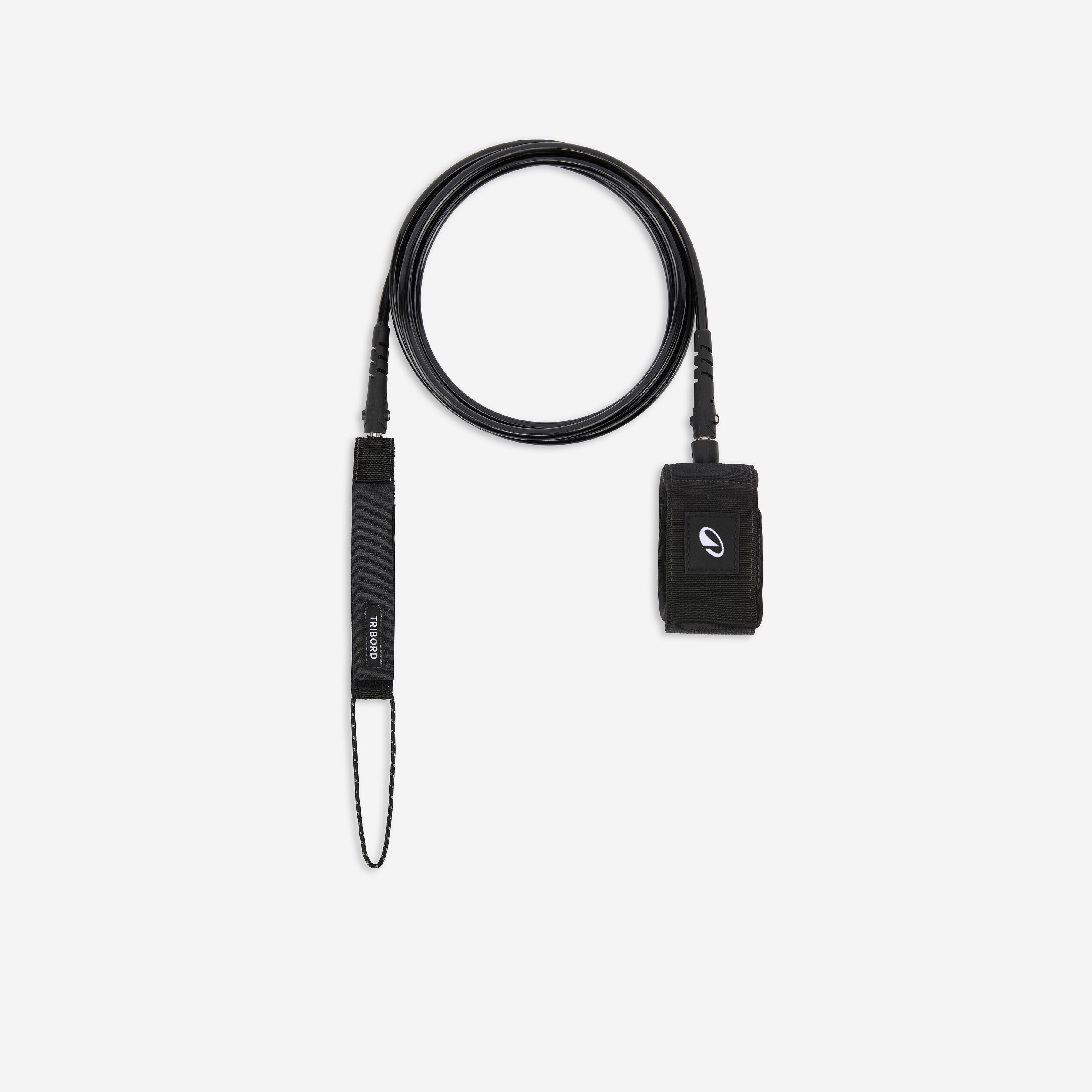 Surfboard leash 8’ 500 - 7 mm diameter Black