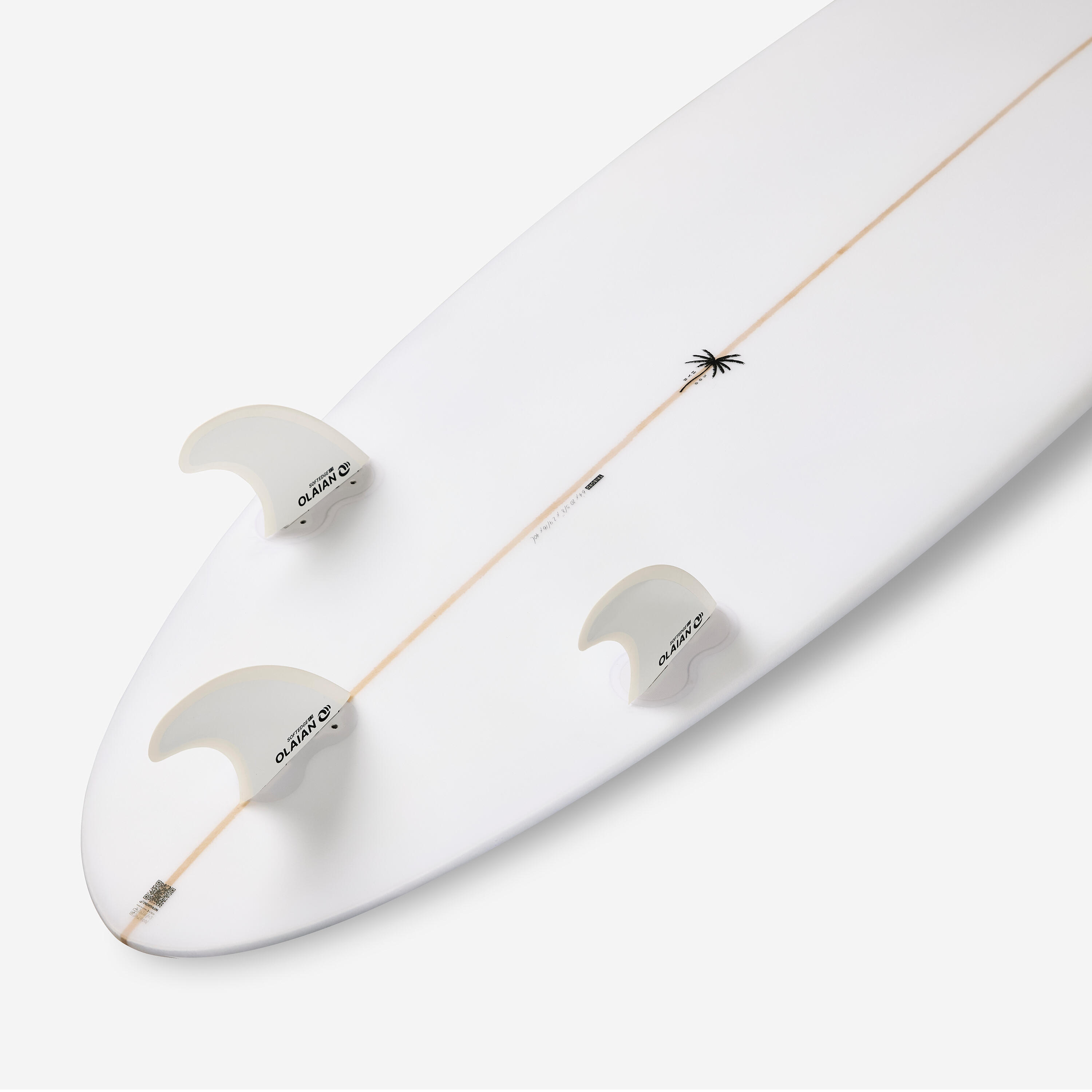 Planche de surf hybride en résine 6'4 40L avec 3 ailerons - kaki 7/19