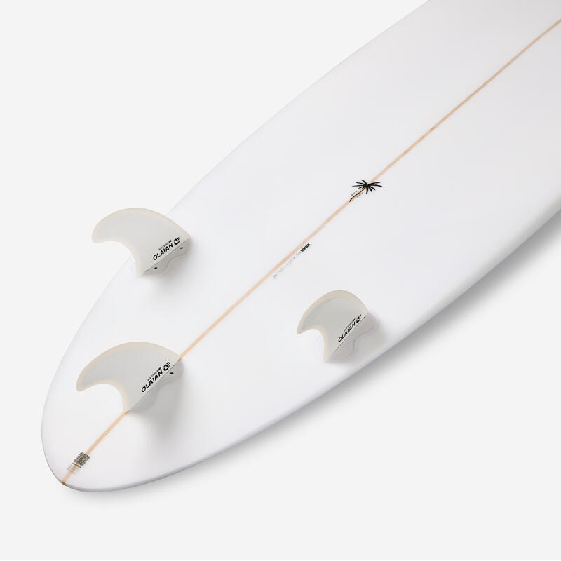 Planche de surf hybride en résine 6'4 40L avec 3 ailerons - kaki