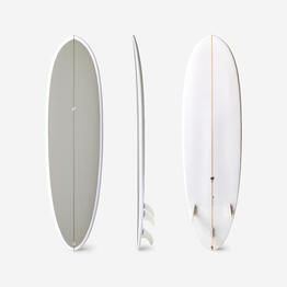 Planche de surf hybride en résine 6&#039;4 40L avec 3 ailerons - kaki