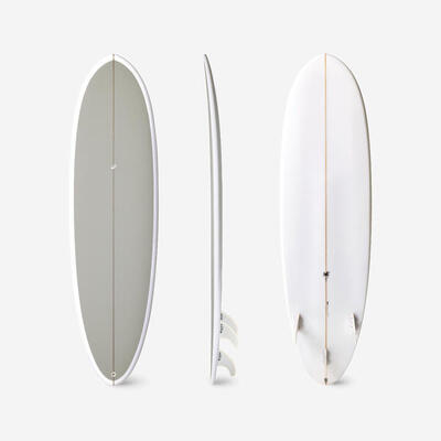Hybride surfboard van hars 6'4 40l met 3 vinnen kaki