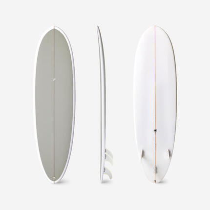 Surfboard Hybrid aus Harz 6'4 3 Finnen 40 l khaki