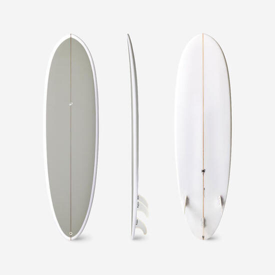 Surfboard Hybrid aus Harz 6'4 3 Finnen 40 l khaki
