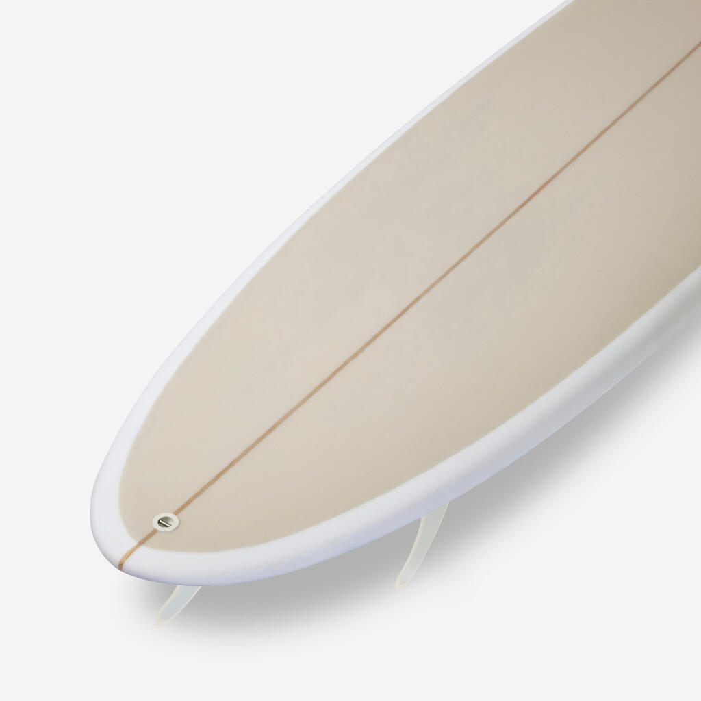 Planche de surf hybride en résine 7' 49L avec 3 ailerons - beige