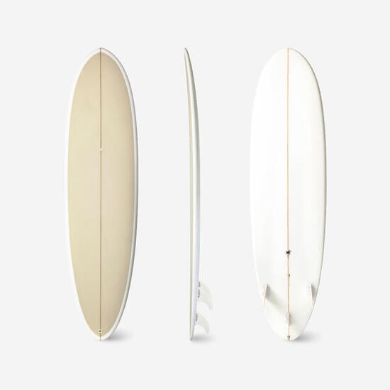 Planche de surf hybride en résine 7' 49L avec 3 ailerons - beige