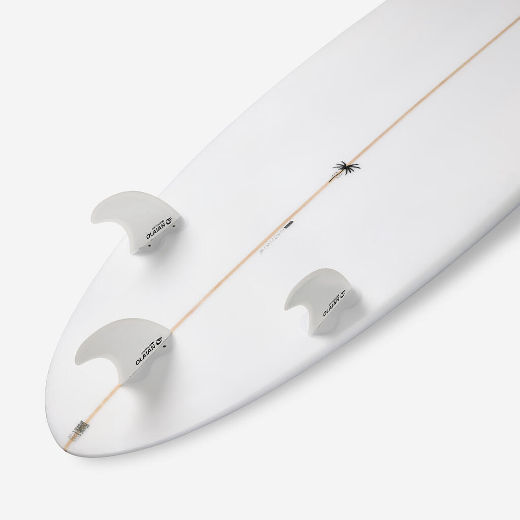 Planche de surf hybride en résine 7' 49L avec 3 ailerons - beige