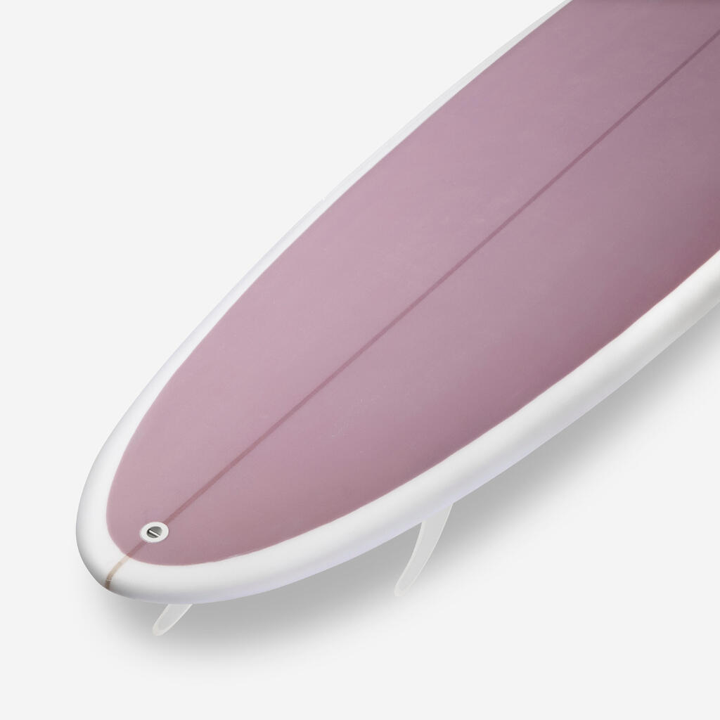 Planche de surf hybride en résine 8' 62L avec 3 ailerons - mauve