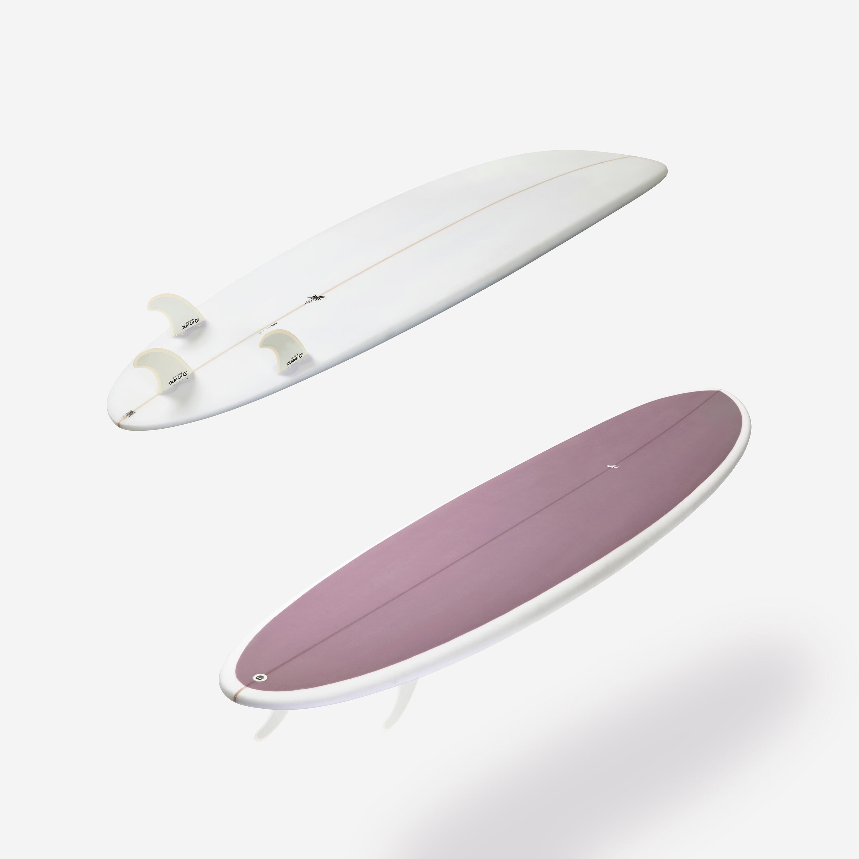 Hybride surfboard hars 8' 62 l met 3 vinnen paars 3/10