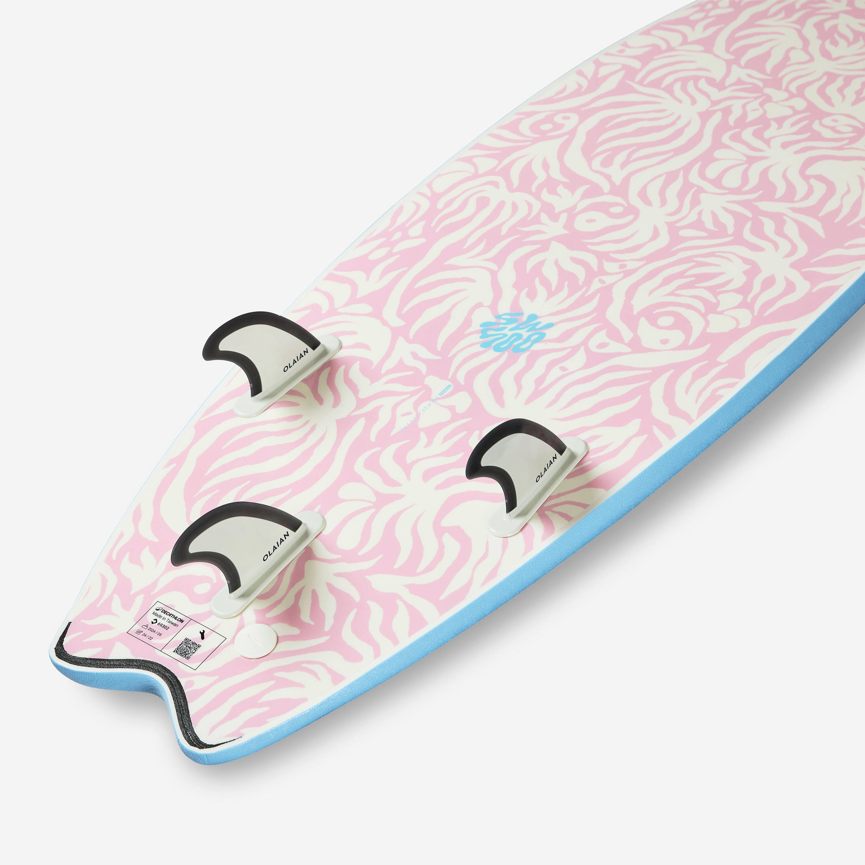 Foam surfboard 6’ swallow tail 49L - sky blue -  3