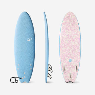 6' foam surfboard swallow tail 49L, 500 Soft sky blue