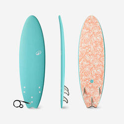 Planche de surf en mousse 6'6 swallow tail 55L - turquoise