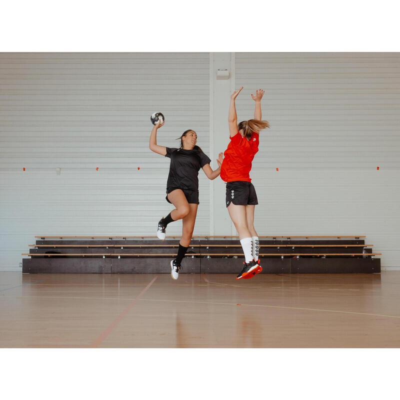 Șosete lungi de handbal HIGH alb-negru adulți 