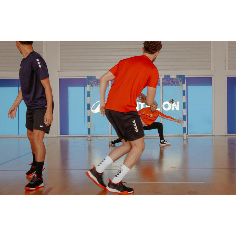 Șosete de handbal mid H500 MID alb-negru adulți