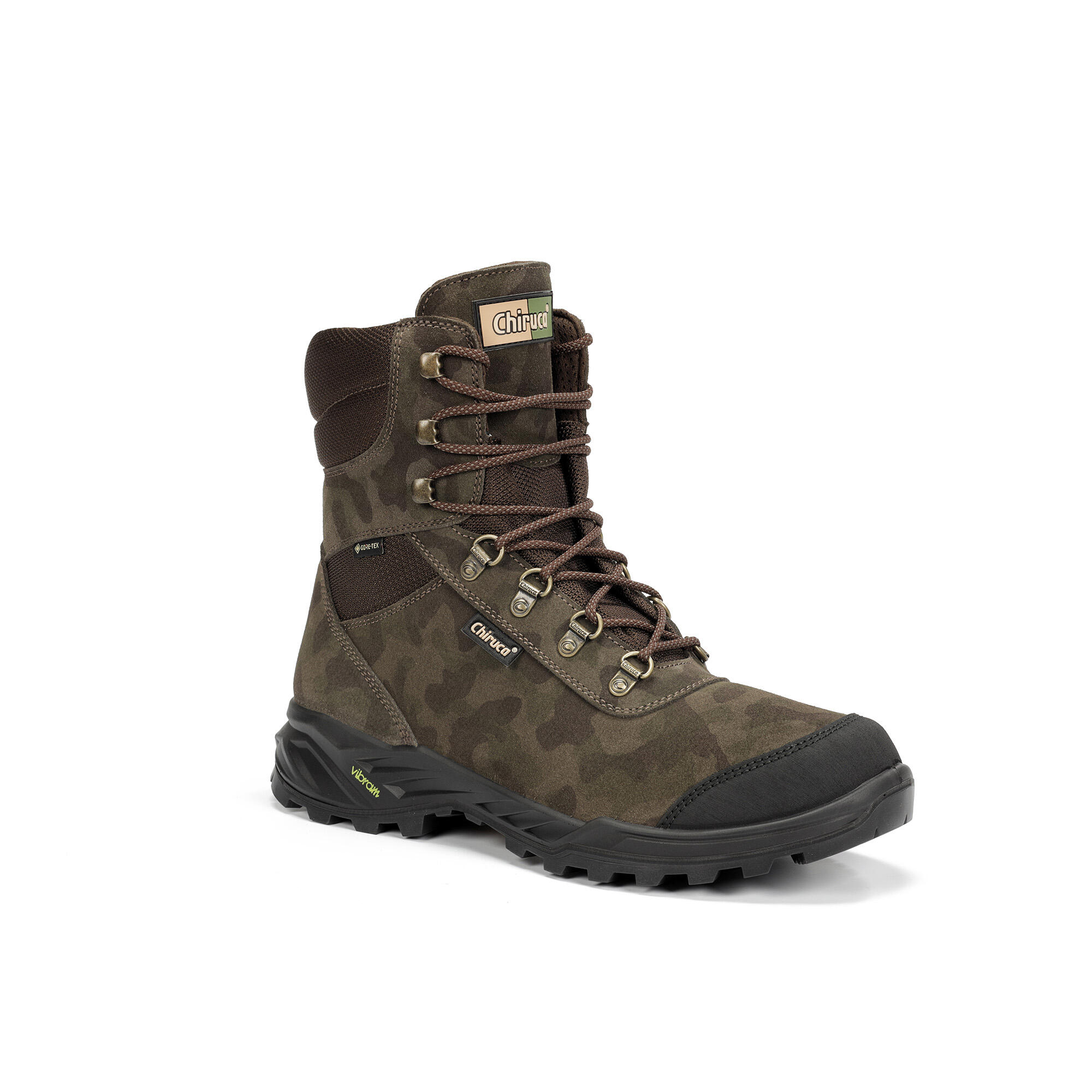 Botas Campo Chiruca Barbet Gore Tex Suela Vibram Camuflaje Verde Marrón 1/6